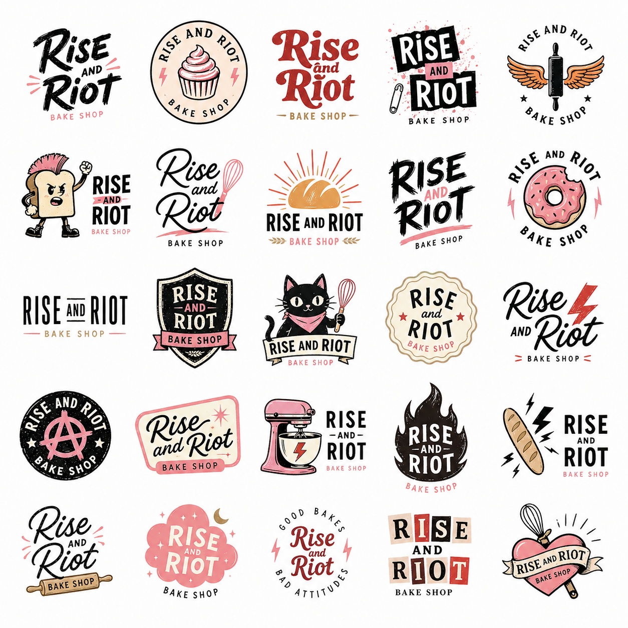 Punk direction set generated logo board