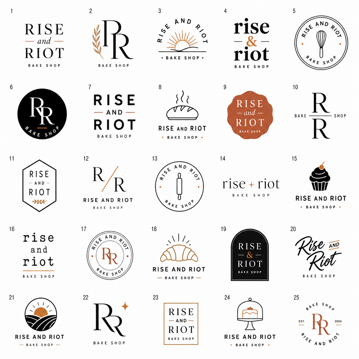 Luxury direction set generated logo board