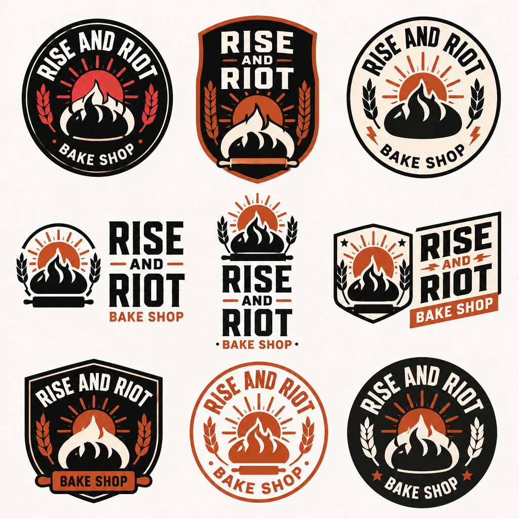 Rise and Riot board generated logo board